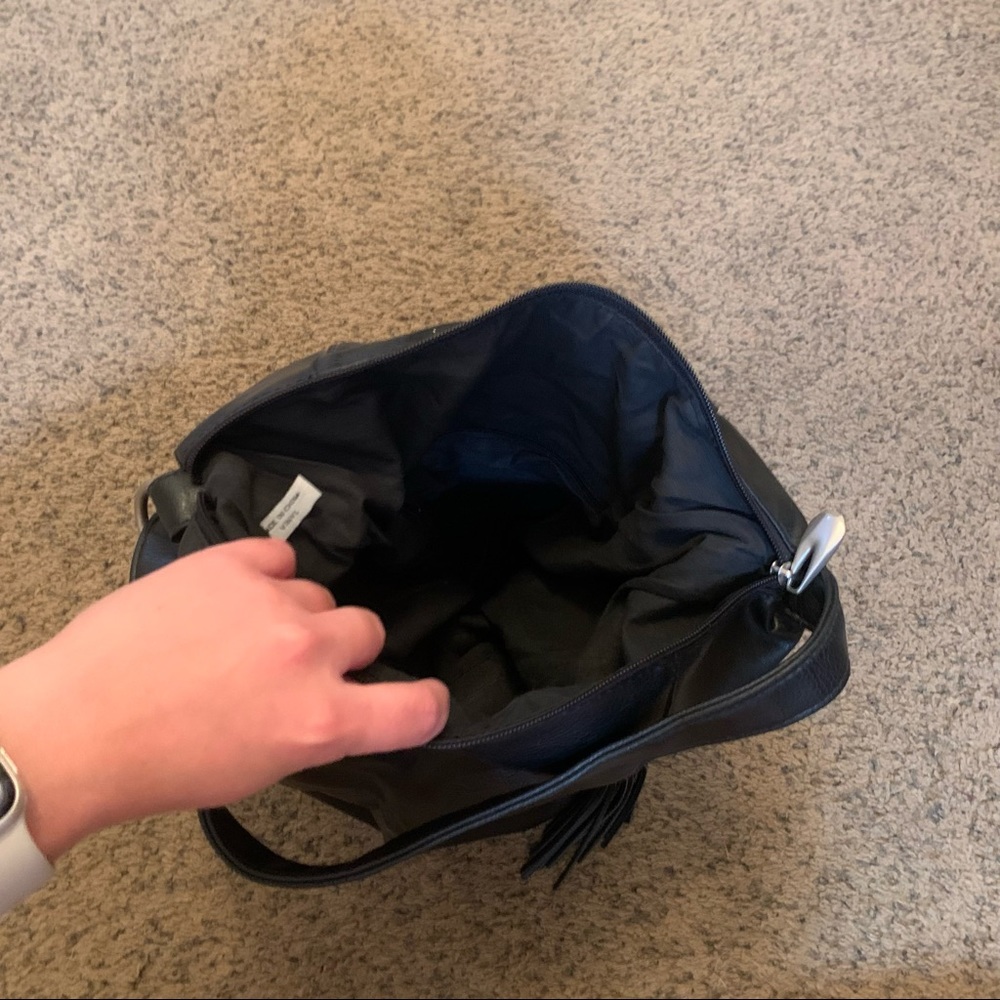 Vintage Black Transformable One Strap Backpack Or… - image 8